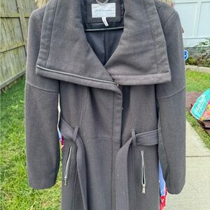 BCBGeneration Gray Trench Coat Classic Tailored Design